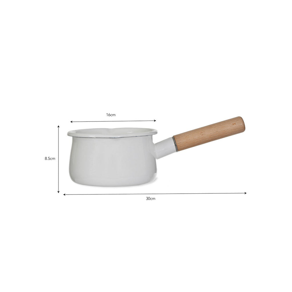 Enamel Milk Pan | Warm White - Cooking & Baking - Garden Trading - Yester Home