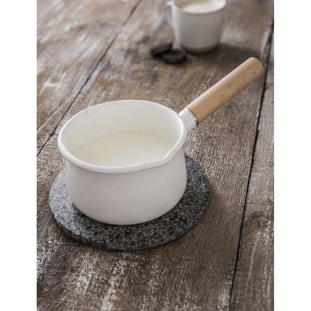 Enamel Milk Pan | Warm White - Cooking & Baking - Garden Trading - Yester Home