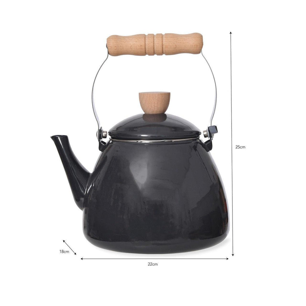 Enamel Stove Kettle | Carbon - Kitchen Accessories - Garden Trading - Yester Home