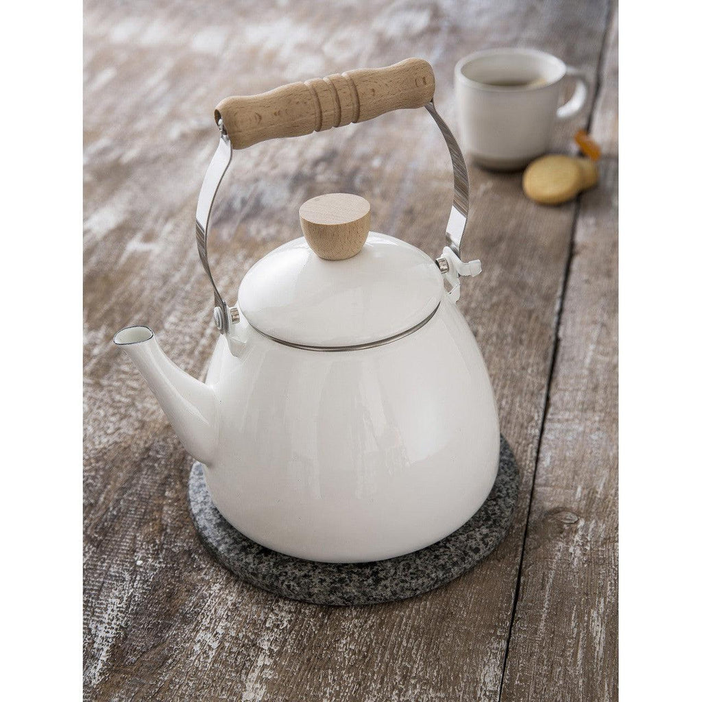 Enamel Stove Kettle | Warm White - Kitchen Accessories - Garden Trading - Yester Home