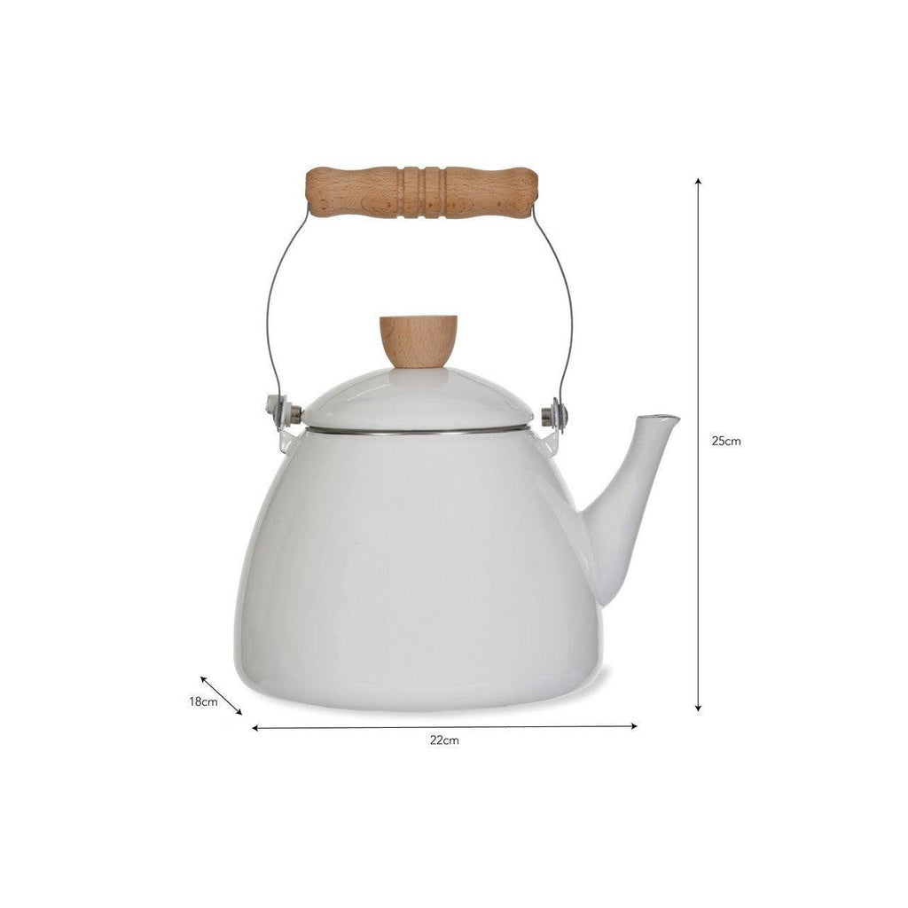 Enamel Stove Kettle | Warm White - Kitchen Accessories - Garden Trading - Yester Home