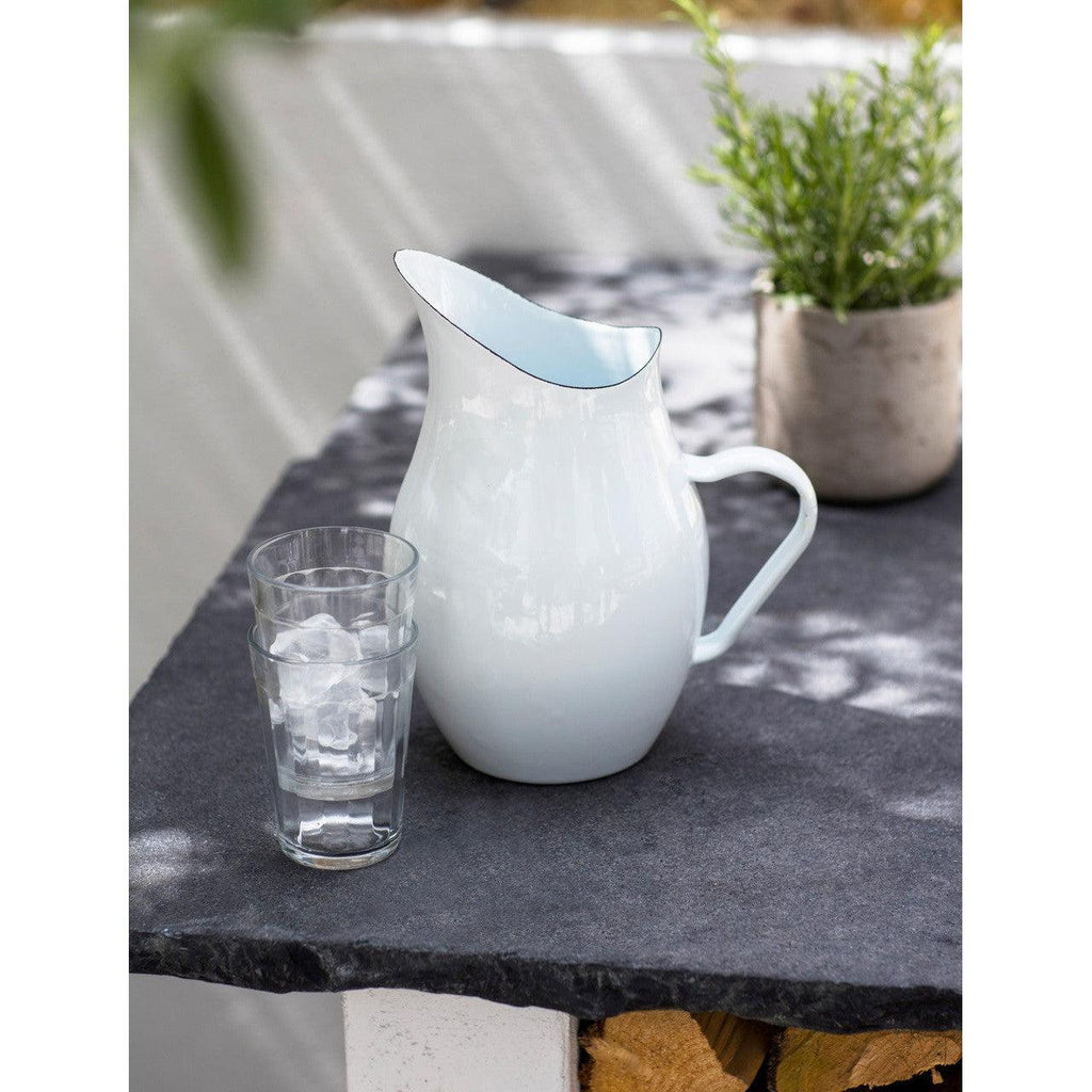 Enamel Water Pitcher | White - Serveware - Garden Trading - Yester Home