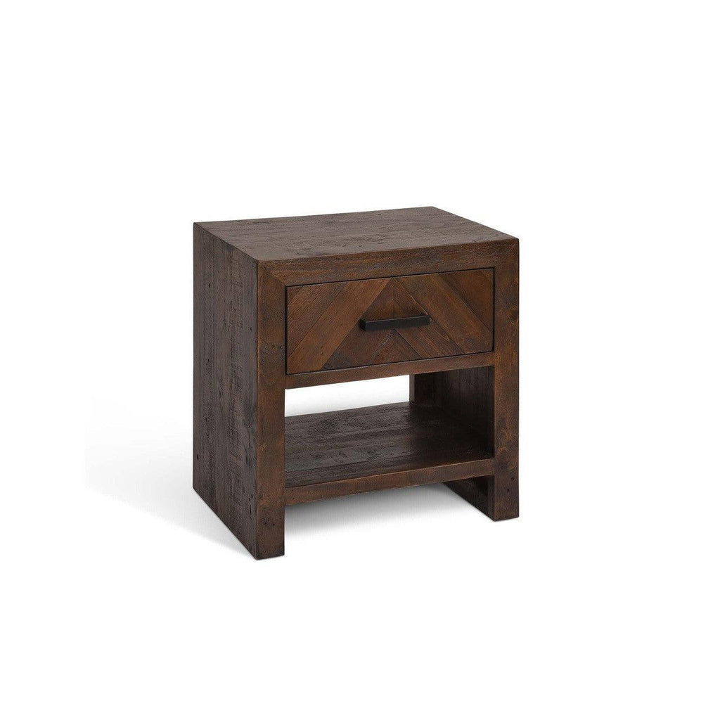 Fawley Chevron Bedside Table | Antique Brown - Bedroom - Garden Trading - Yester Home