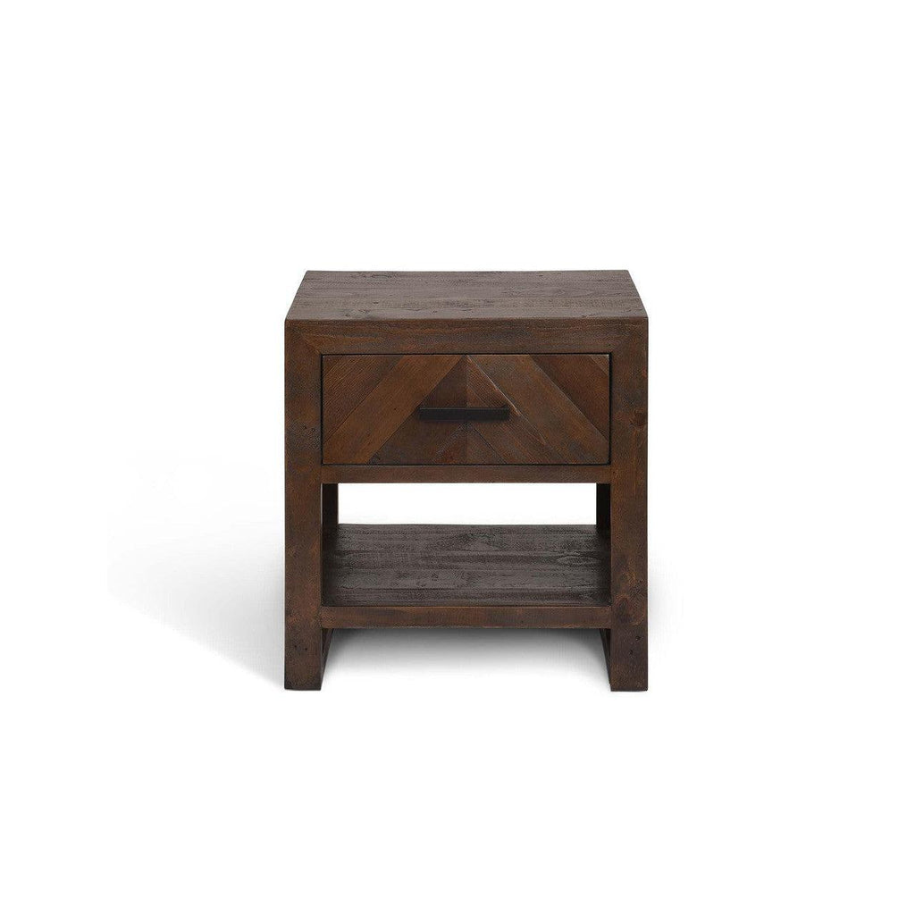 Fawley Chevron Bedside Table | Antique Brown - Bedroom - Garden Trading - Yester Home