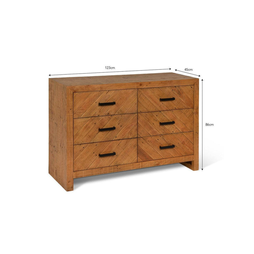 Fawley Chevron Chest of Drawers | Natural - Bedroom - Garden Trading - Yester Home