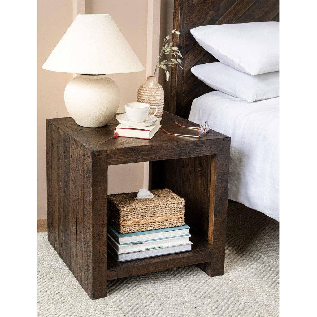 Fawley Chevron Side Table | Antique Brown - Coffee & Side Tables - Garden Trading - Yester Home