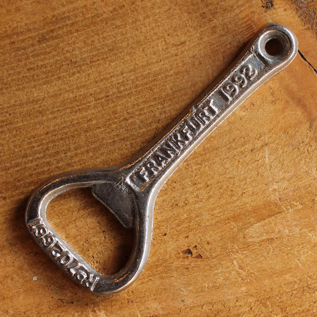 Vintage Cast Iron And Brass Bottle Opener With Woo