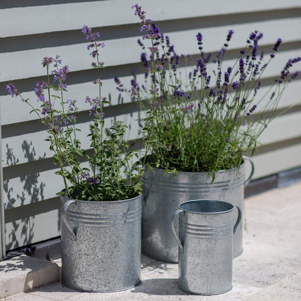 Galvanised Set Of 3 Planters-Planters-Yester Home