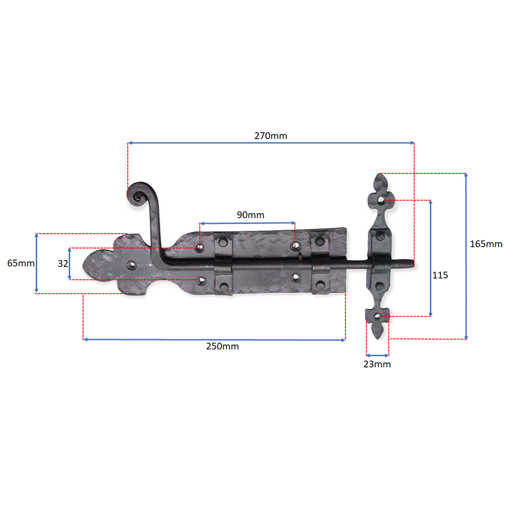 Gothic Cabinet Lock Matt Black-Cabinet Locks-Yester Home