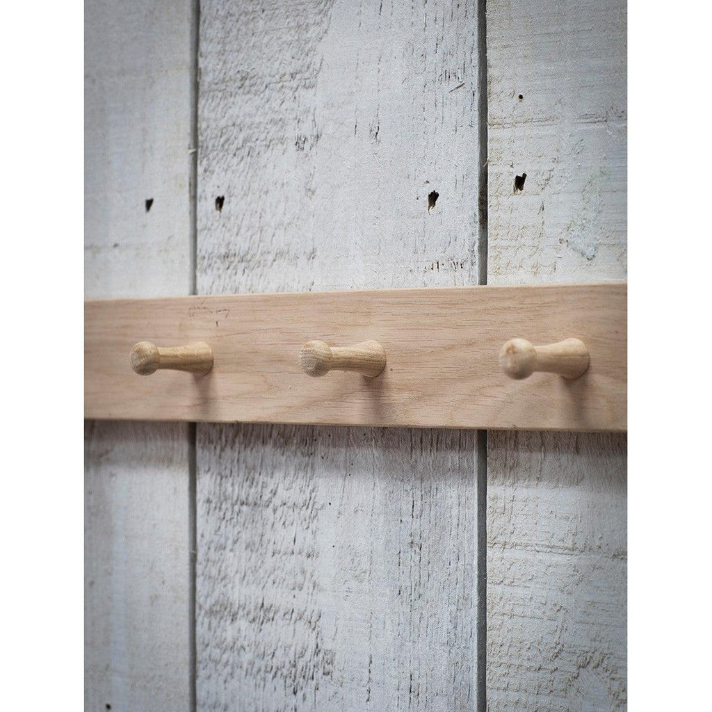 Hambledon 3 Peg Rail | Natural PRE-ORDER Stock expected Late June - Coat Stands & Hooks - Garden Trading - Yester Home