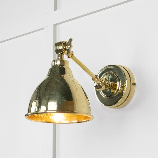 Hammered Brass Brindley Wall Light | From The Anvil-Wall Lights-Yester Home