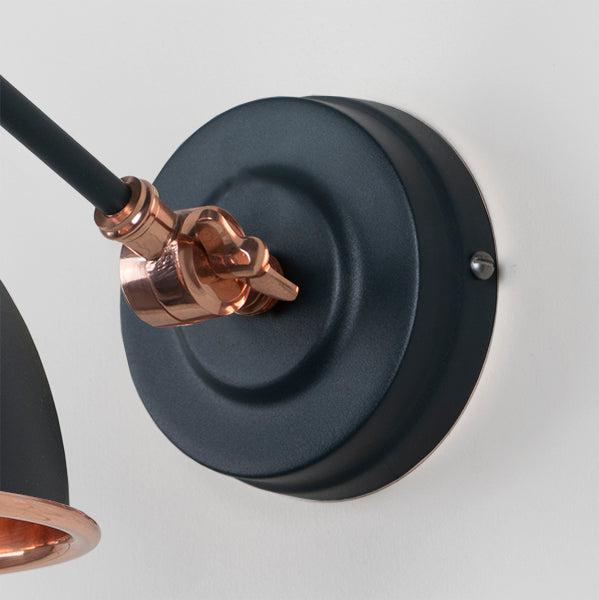 Hammered Copper Brindley Wall Light in Soot | From The Anvil-Wall Lights-Yester Home