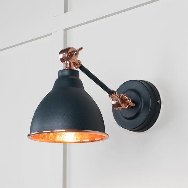 Hammered Copper Brindley Wall Light in Soot | From The Anvil-Wall Lights-Yester Home