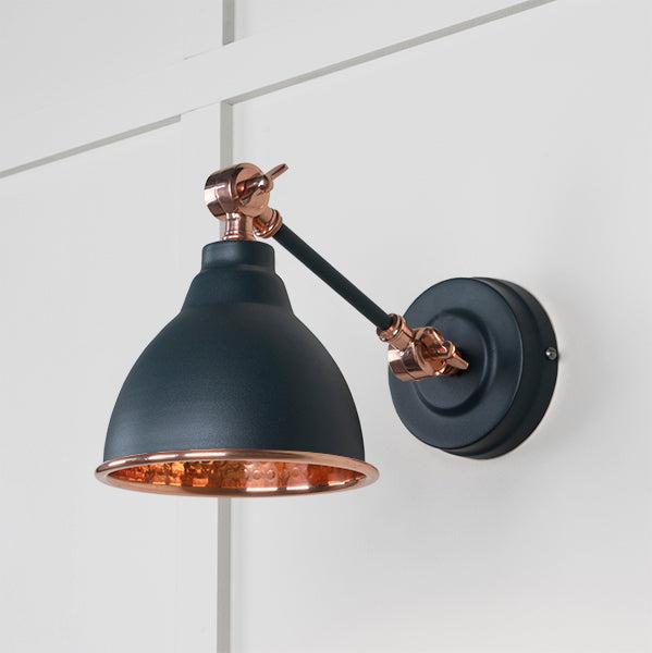 Hammered Copper Brindley Wall Light in Soot | From The Anvil-Wall Lights-Yester Home