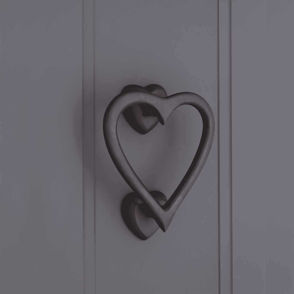 Heart Door Knocker Aged Bronze-Door Knockers-Yester Home