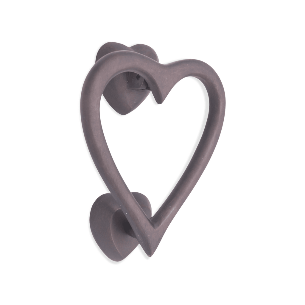 Heart Door Knocker Aged Bronze-Door Knockers-Yester Home