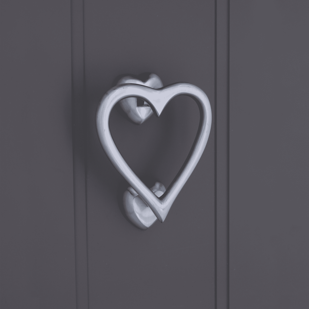 Heart Door Knocker Satin Chrome-Door Knockers-Yester Home