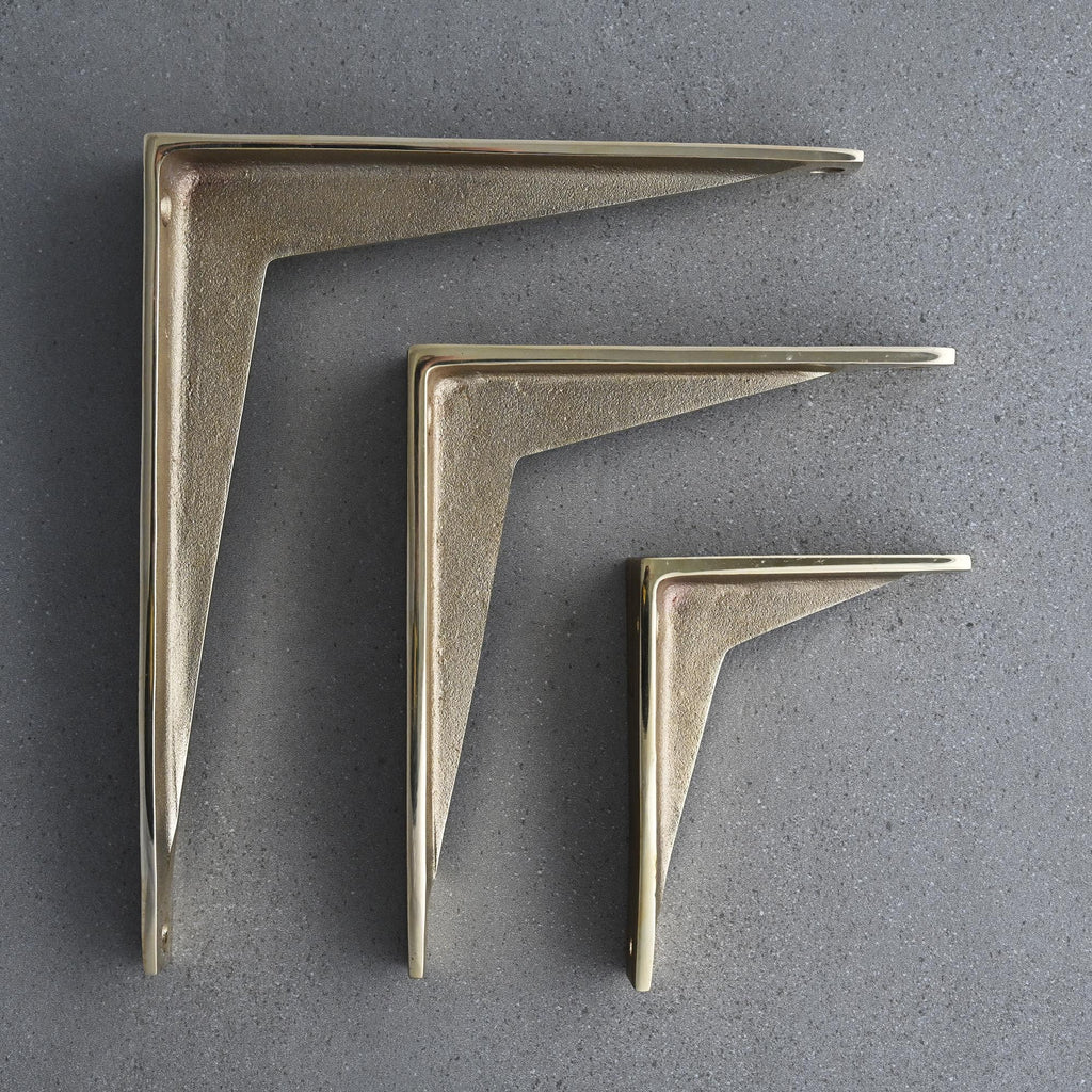 Heritage Solid Brass Shelf Bracket-Brass Shelf Brackets-Yester Home