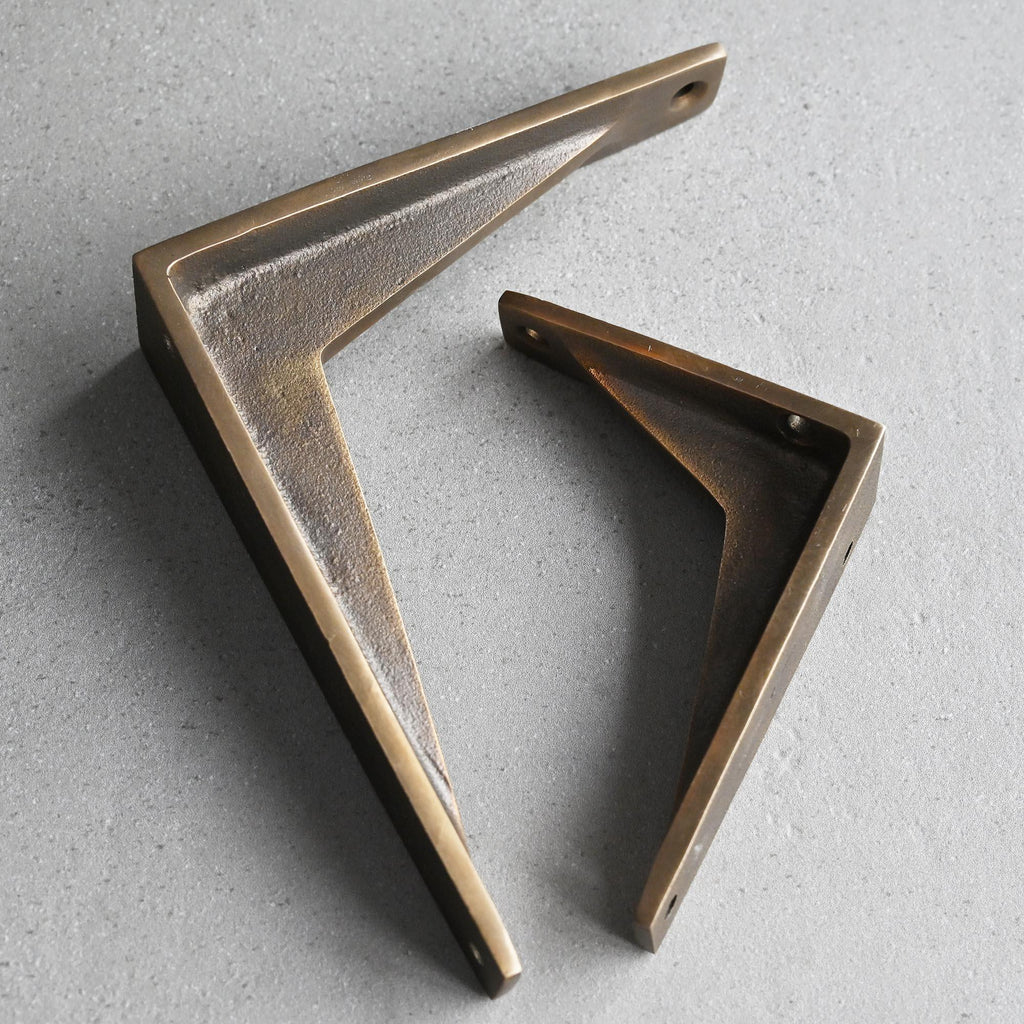 Heritage Solid Brass Shelf Bracket-Brass Shelf Brackets-Yester Home