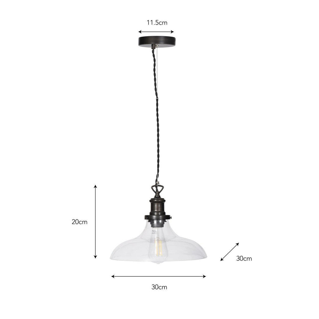 Hoxton Pendant Light, Large - Antique Bronze-Pendant & Ceiling Lights-Yester Home