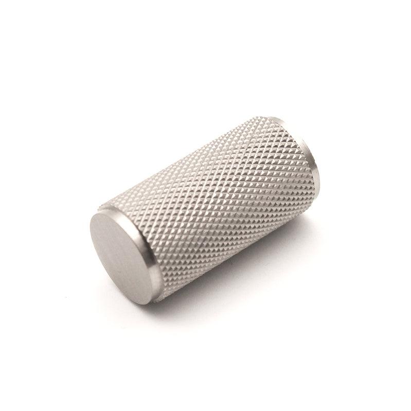 Knurled Cylinder Cupboard Pull Satin Silver-Cupboard Pulls-Yester Home