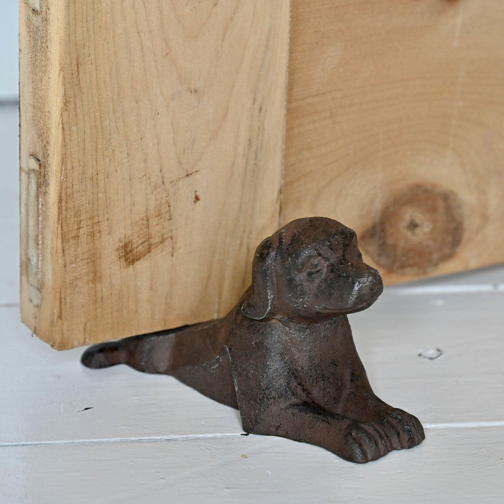 Lying Dog Cast Iron Door Stop-Door Stops-Yester Home