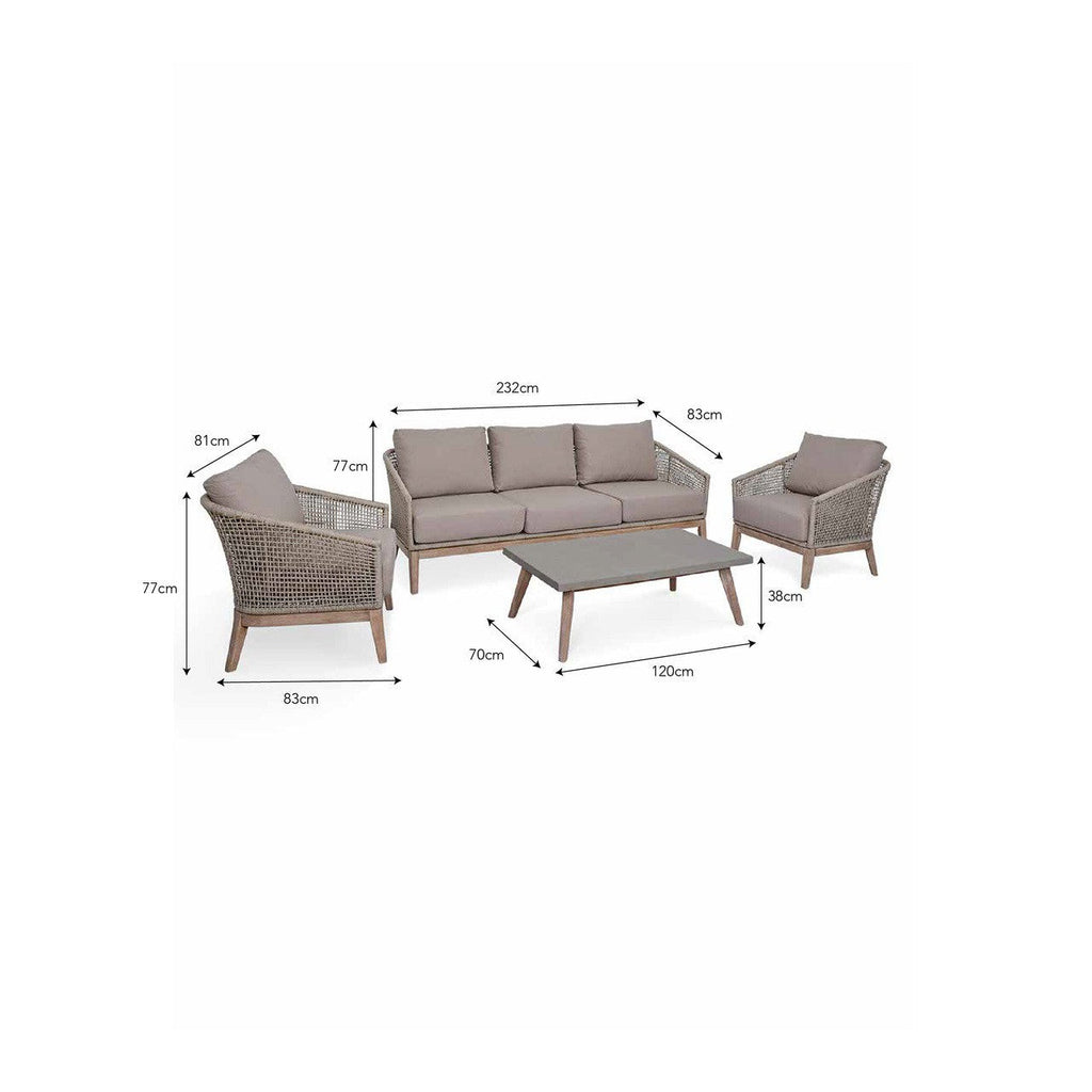 Lynton 3 Seater Sofa Set PRE-ORDER Stock expected Late July - Outdoor Sofas & Sets - Garden Trading - Yester Home