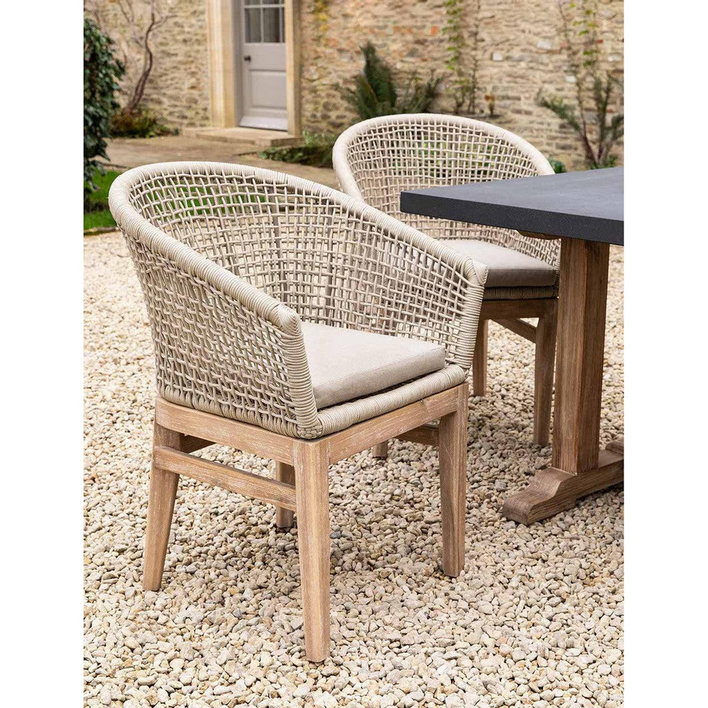 Lynton Dining Chairs with Arms | Set of 2 | Grey - Outdoor Chairs & Loungers - Garden Trading - Yester Home