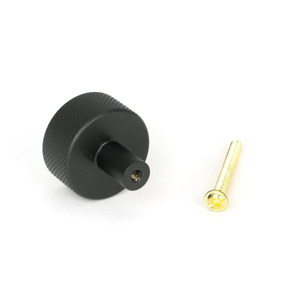 Matt Black Brompton Cabinet Knob - 32mm (No rose) | From The Anvil-Cabinet Knobs-Yester Home