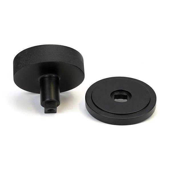 Matt Black Brompton Centre Door Knob (Art Deco) | From The Anvil-Centre Door Knobs-Yester Home