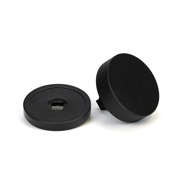 Matt Black Brompton Centre Door Knob (Plain) | From The Anvil-Centre Door Knobs-Yester Home