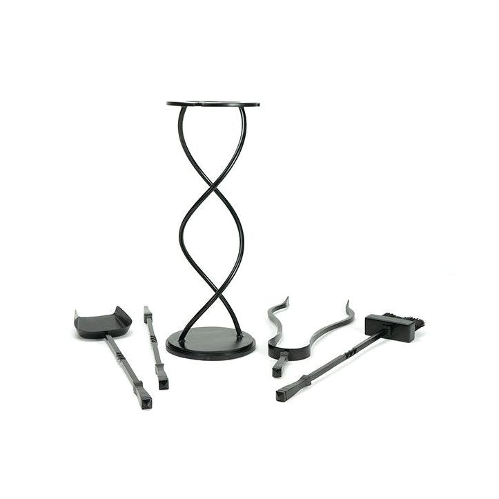 Matt Black Spiral Companion Set - Avon Tools | From The Anvil-Companion Sets-Yester Home