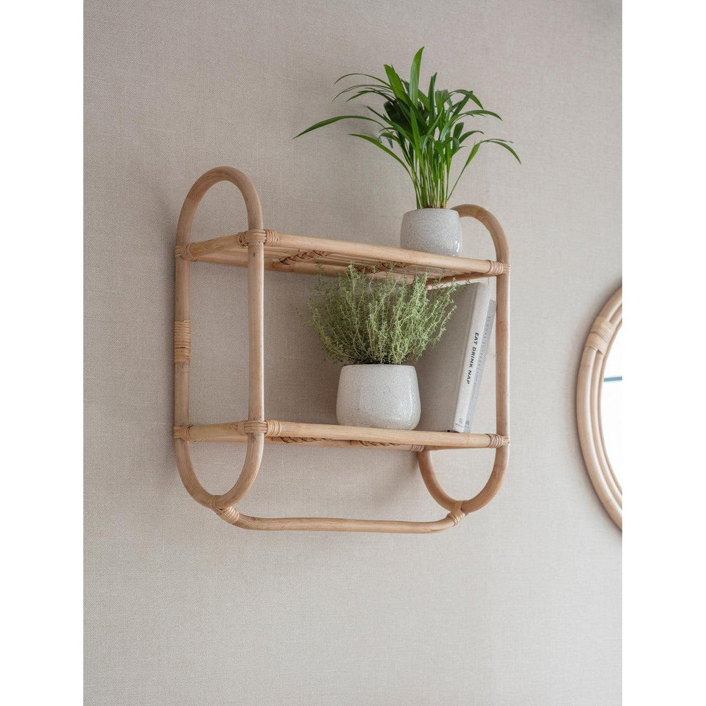 Mayfield Double Wall Shelf - Rattan-Shelf-Yester Home