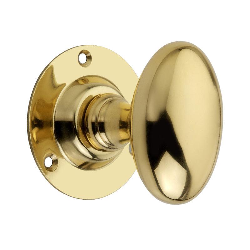 Oval Mortice Door Knob Polished Brass-Mortice Door Knobs-Yester Home