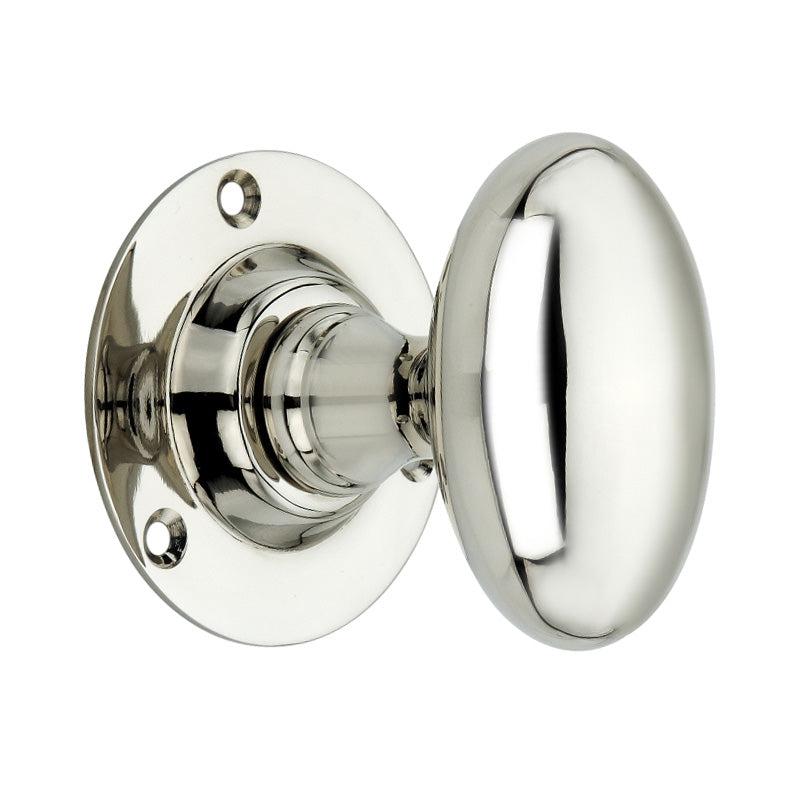 Oval Mortice Door Knob Polished Nickel-Mortice Door Knobs-Yester Home