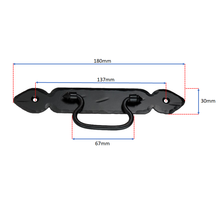 Petal Ring Drop Pull Matt Black-Ring Drop Pulls-Yester Home