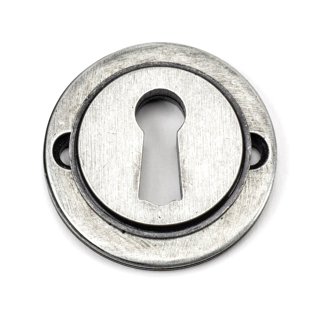 Pewter Round Escutcheon (Art Deco) | From The Anvil-Escutcheons-Yester Home