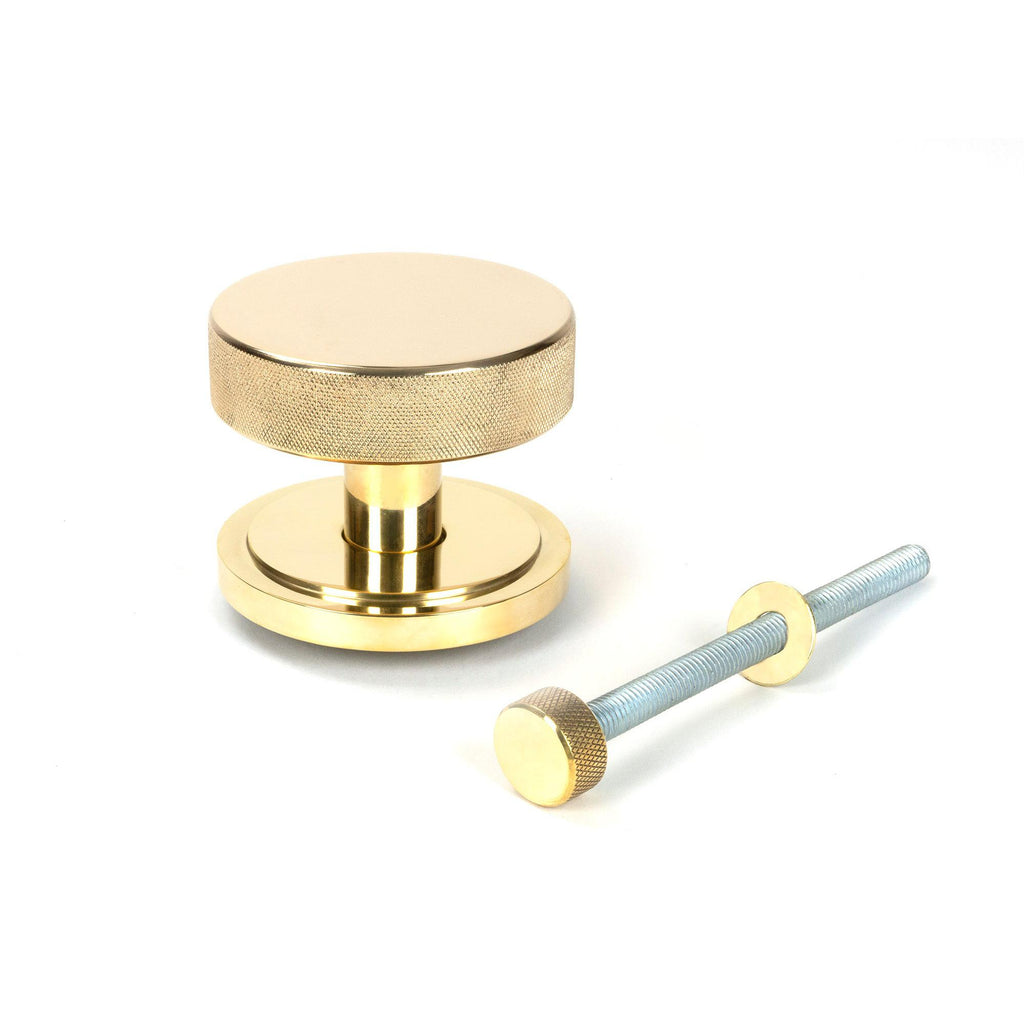Polished Brass Brompton Centre Door Knob (Art Deco) | From The Anvil - Centre Door Knobs - From The Anvil - Yester Home