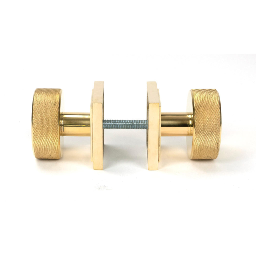Polished Brass Brompton Mortice/Rim Knob Set Knob (Square) | From The Anvil - Mortice Knobs - From The Anvil - Yester Home