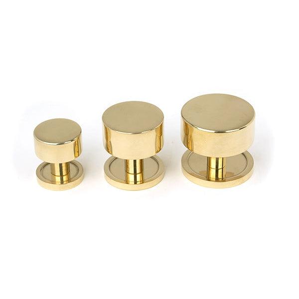 Polished Brass Kelso Cabinet Knob - 25mm (Plain) | From The Anvil-Cabinet Knobs-Yester Home