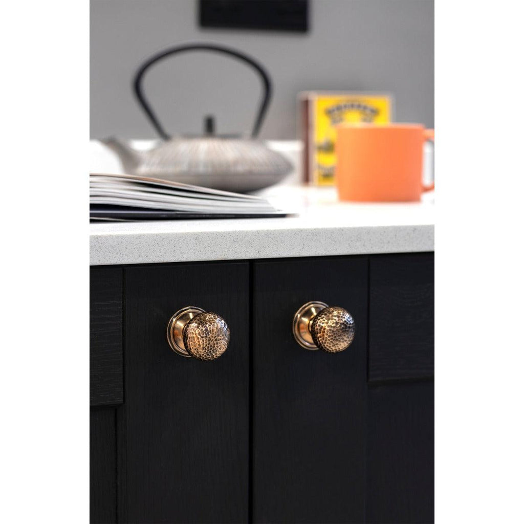 Polished Bronze Hammered Mushroom Cabinet Knob 32mm | From The Anvil-Cabinet Knobs-Yester Home