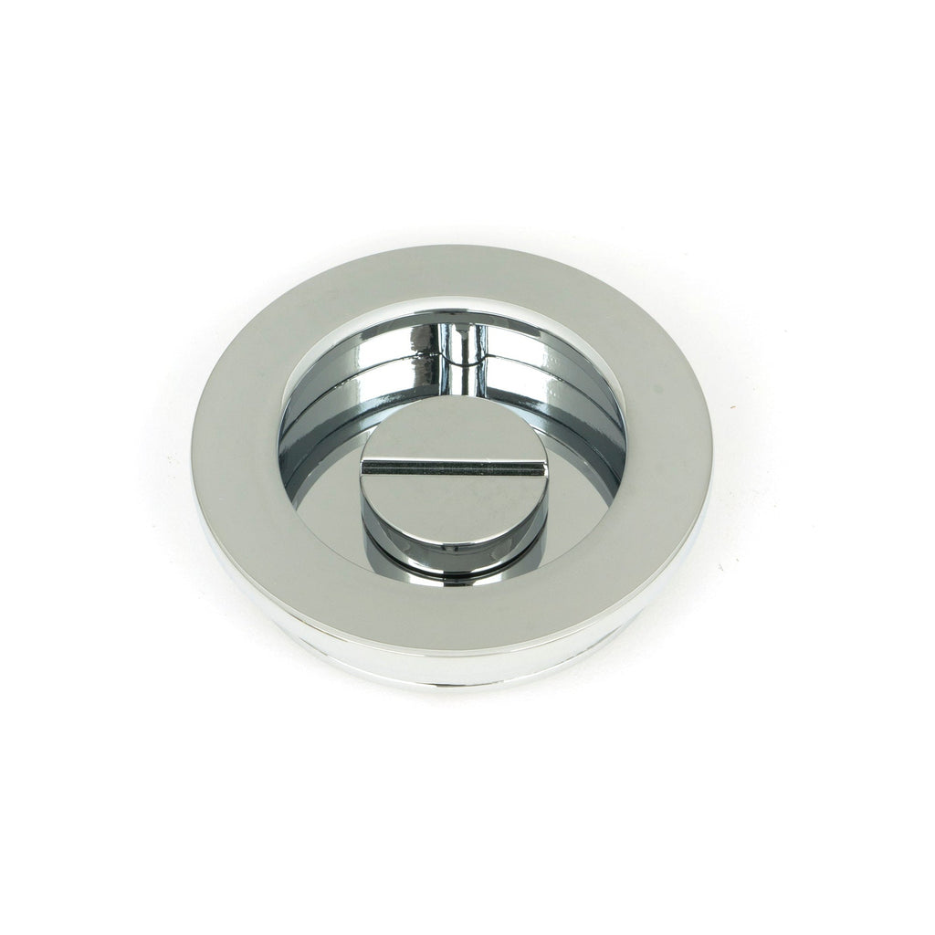 Polished Chrome 60mm Plain Round Pull - Privacy Set | From The Anvil-Cabinet Pulls-Yester Home