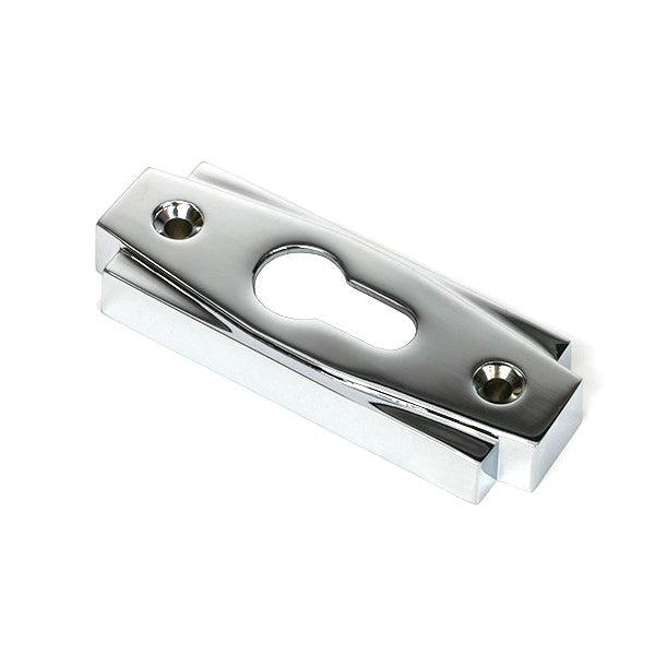 Polished Chrome Art Deco Euro Escutcheon (Set) | From The Anvil-Euro Escutcheons-Yester Home