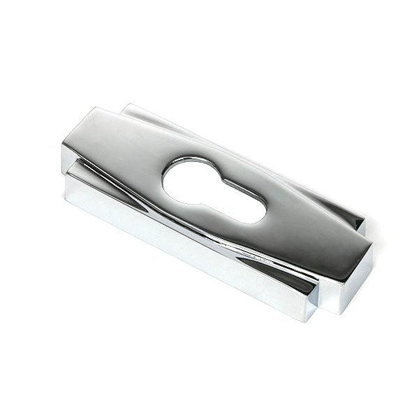 Polished Chrome Art Deco Euro Escutcheon (Set) | From The Anvil-Euro Escutcheons-Yester Home