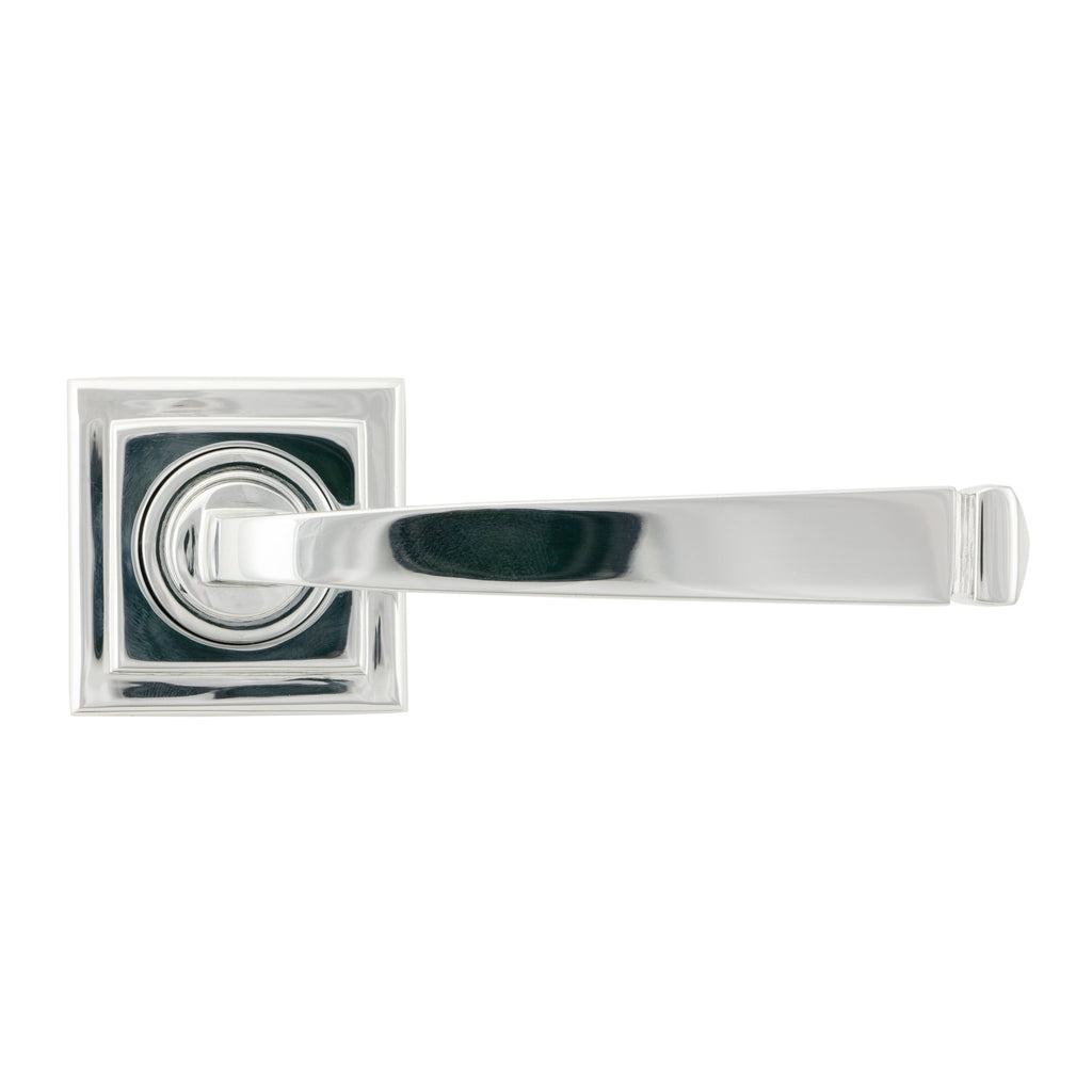 Polished Chrome Avon Round Lever on Rose Set (Square) | From The Anvil-Concealed-Yester Home