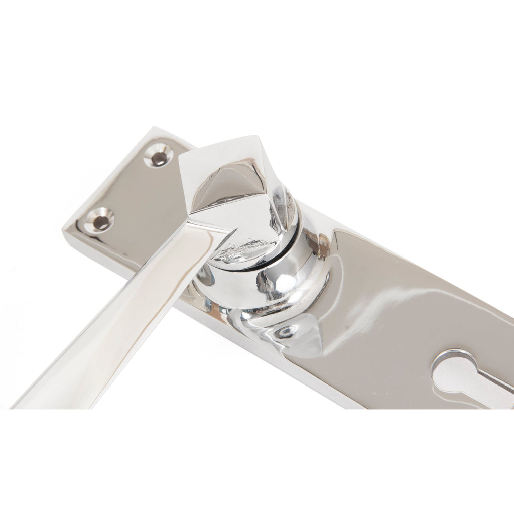 Polished Chrome Straight Lever Lock Set | From The Anvil-Lever Lock-Yester Home