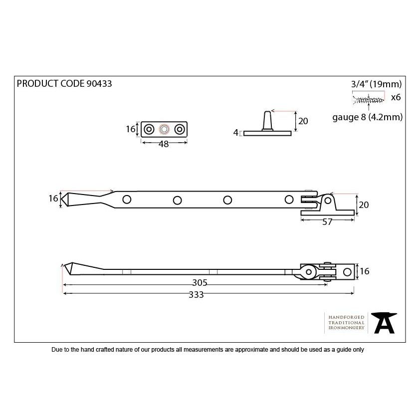 Polished Nickel 12" Avon Stay | From The Anvil-Stays-Yester Home