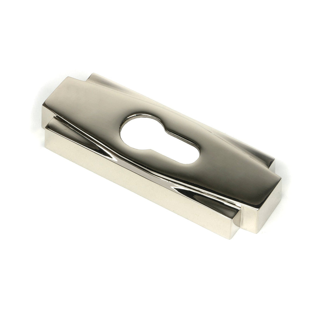 Polished Nickel Art Deco Euro Escutcheon (Set) | From The Anvil-Euro Escutcheons-Yester Home