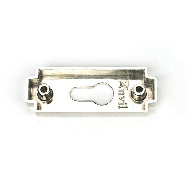 Polished Nickel Art Deco Euro Escutcheon (Set) | From The Anvil-Euro Escutcheons-Yester Home