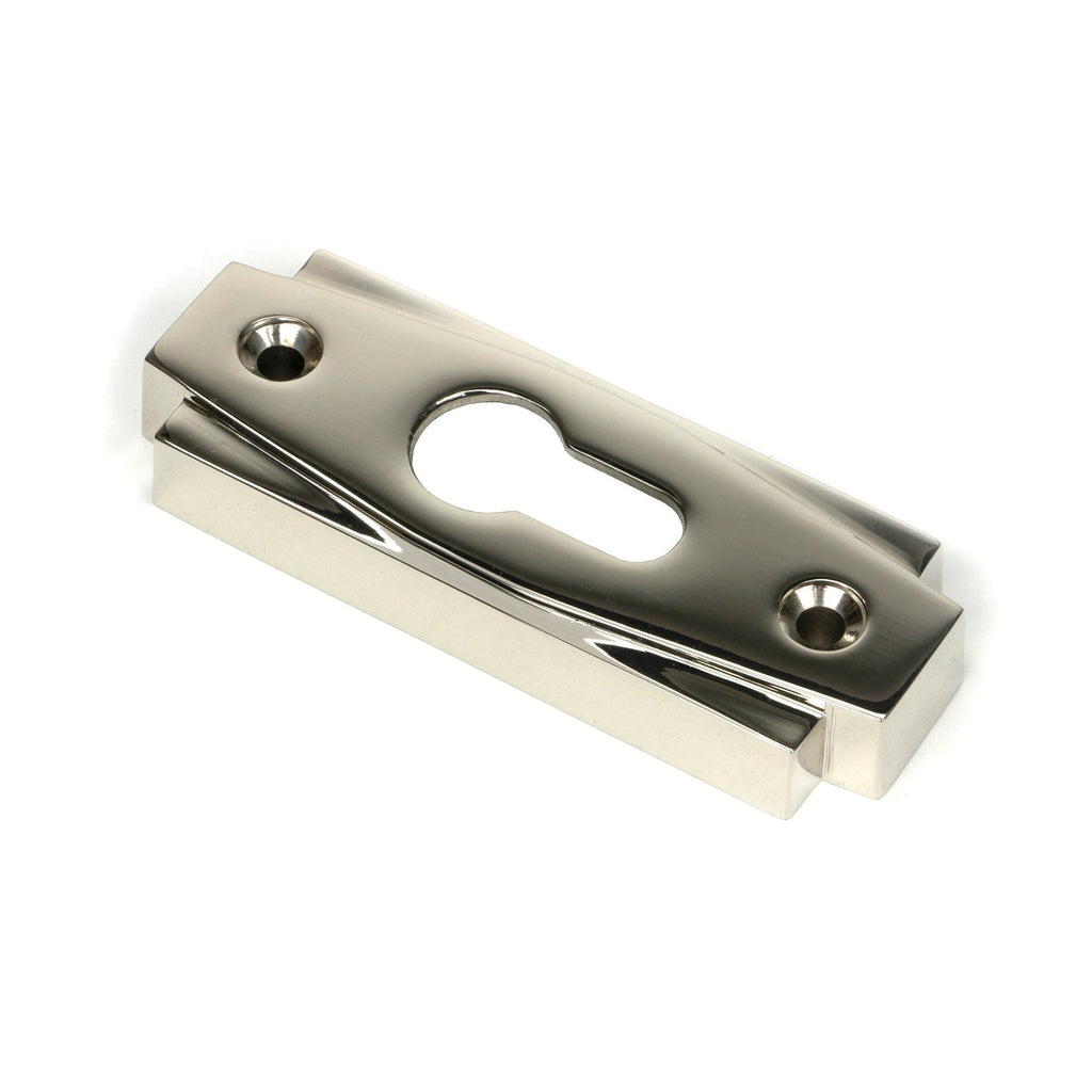 Polished Nickel Art Deco Euro Escutcheon (Set) | From The Anvil-Euro Escutcheons-Yester Home